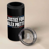 Justice for Alex Pretti Patriotic 4 in 1 Can Cooler Tumbler Minneapolis Jan 24 2026 Memorial Tribute