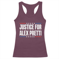 Justice for Alex Pretti Patriotic Racerback Tank Top Minneapolis Jan 24 2026 Memorial Tribute