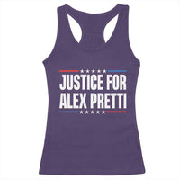 Justice for Alex Pretti Patriotic Racerback Tank Top Minneapolis Jan 24 2026 Memorial Tribute