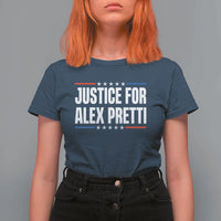 Justice for Alex Pretti Patriotic T Shirt For Women Minneapolis Jan 24 2026 Memorial Tribute