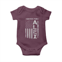 Justice for Alex Pretti American Flag Baby Onesie Minneapolis Jan 24 2026 Memorial Tribute