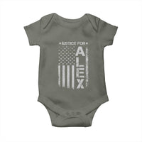 Justice for Alex Pretti American Flag Baby Onesie Minneapolis Jan 24 2026 Memorial Tribute