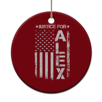 Justice for Alex Pretti American Flag Ceramic Ornament Minneapolis Jan 24 2026 Memorial Tribute