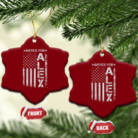 Justice for Alex Pretti American Flag Ceramic Ornament Minneapolis Jan 24 2026 Memorial Tribute