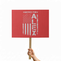 Justice for Alex Pretti American Flag Protest Sign Minneapolis Jan 24 2026 Memorial Tribute