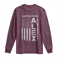 Justice for Alex Pretti American Flag Long Sleeve Shirt Minneapolis Jan 24 2026 Memorial Tribute