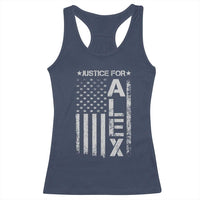 Justice for Alex Pretti American Flag Racerback Tank Top Minneapolis Jan 24 2026 Memorial Tribute