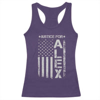 Justice for Alex Pretti American Flag Racerback Tank Top Minneapolis Jan 24 2026 Memorial Tribute
