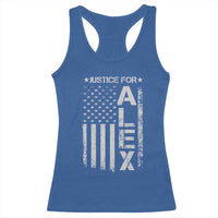 Justice for Alex Pretti American Flag Racerback Tank Top Minneapolis Jan 24 2026 Memorial Tribute