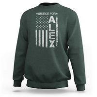 Justice for Alex Pretti American Flag Sweatshirt Minneapolis Jan 24 2026 Memorial Tribute