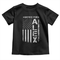 Justice for Alex Pretti American Flag Toddler T Shirt Minneapolis Jan 24 2026 Memorial Tribute