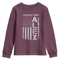Justice for Alex Pretti American Flag Youth Sweatshirt Minneapolis Jan 24 2026 Memorial Tribute