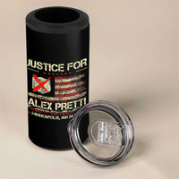 Justice for Alex Pretti Abolish Ice Protest 4 in 1 Can Cooler Tumbler Minneapolis Jan 24 2026 American Flag
