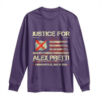 Justice for Alex Pretti Abolish Ice Protest Long Sleeve Shirt Minneapolis Jan 24 2026 American Flag