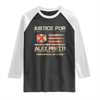 Justice for Alex Pretti Abolish Ice Protest Raglan Shirt Minneapolis Jan 24 2026 American Flag