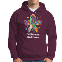 Different Not Less Autism Awareness Puzzle Dragonfly Inspirational Shirt, Dragonfly T-shirt, Autism Awareness T-shirt, Puzzle Shirt, Support Autistic Gift Hoodie - Wonder Print Shop