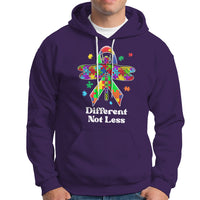 Different Not Less Autism Awareness Puzzle Dragonfly Inspirational Shirt, Dragonfly T-shirt, Autism Awareness T-shirt, Puzzle Shirt, Support Autistic Gift Hoodie - Wonder Print Shop