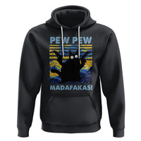 Funny Cat Hoodie Pew Pew Madafakas Retro Vintage Starry Night - Wonder Print Shop