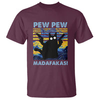 Funny Cat T Shirt Pew Pew Madafakas Retro Vintage Starry Night - Wonder Print Shop