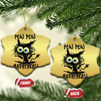 Funny Burnt Cat Christmas Ornament Pew Pew Madafakas - Wonder Print Shop