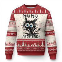 Funny Burnt Cat Ugly Christmas Sweater Pew Pew Madafakas - Wonder Print Shop
