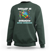 Turtle Autism Acceptance Sweatshirt Shelled In Strength - Wonder Print Shop