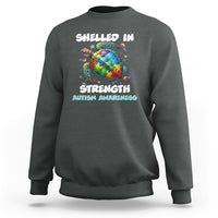 Turtle Autism Acceptance Sweatshirt Shelled In Strength - Wonder Print Shop
