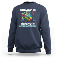 Turtle Autism Acceptance Sweatshirt Shelled In Strength - Wonder Print Shop