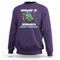 Turtle Autism Acceptance Sweatshirt Shelled In Strength - Wonder Print Shop