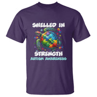 Turtle Autism Acceptance T Shirt Shelled In Strength - Wonder Print Shop