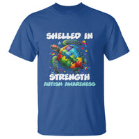 Turtle Autism Acceptance T Shirt Shelled In Strength - Wonder Print Shop