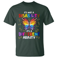 Butterfly Autism T Shirt It's Not A Disability It's A Different Ability Spectrum Rainbow Infinity - Wonder Print Shop