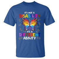 Butterfly Autism T Shirt It's Not A Disability It's A Different Ability Spectrum Rainbow Infinity - Wonder Print Shop
