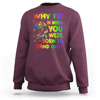Turtle Autism Acceptance Sweatshirt Why Fit In When You Were Born To Stand Out - Wonder Print Shop