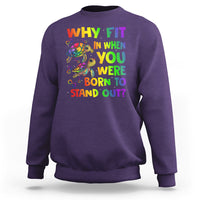Turtle Autism Acceptance Sweatshirt Why Fit In When You Were Born To Stand Out - Wonder Print Shop
