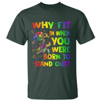Turtle Autism Acceptance T Shirt Why Fit In When You Were Born To Stand Out - Wonder Print Shop