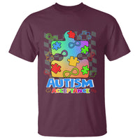 Autism Acceptance T Shirt Retro Groovy Puzzle Piece Spectrum Rainbow Infinity Symbol - Wonder Print Shop