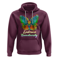 Autism Acceptance Hoodie Embrace Neurodiversity Rainbow Spectrum - Wonder Print Shop