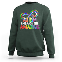 Autism Acceptance Sweatshirt Embrace The Amazing Spectrum Rainbow Infinity Symbol - Wonder Print Shop