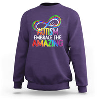 Autism Acceptance Sweatshirt Embrace The Amazing Spectrum Rainbow Infinity Symbol - Wonder Print Shop