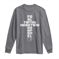 For God So Loved The World John 3 16 Acronym Christian Cross Long Sleeve Shirt Faith Statement Inspirational Religious Gift