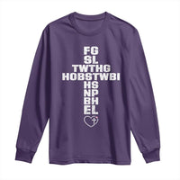 For God So Loved The World John 3 16 Acronym Christian Cross Long Sleeve Shirt Faith Statement Inspirational Religious Gift