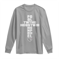 For God So Loved The World John 3 16 Acronym Christian Cross Long Sleeve Shirt Faith Statement Inspirational Religious Gift
