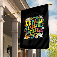 Unpaid Peaceful Protester Retro Hippie Rainbow Garden Flag Flower Power Peace Activist
