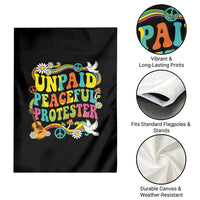 Unpaid Peaceful Protester Retro Hippie Rainbow Garden Flag Flower Power Peace Activist