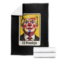 El Pendejo Clown Portrait Satire Throw Blanket Bold Political Humor Vintage Caricature
