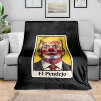 El Pendejo Clown Portrait Satire Throw Blanket Bold Political Humor Vintage Caricature