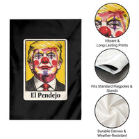 El Pendejo Clown Portrait Satire Garden Flag Bold Political Humor Vintage Caricature