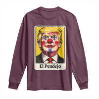 El Pendejo Clown Portrait Satire Long Sleeve Shirt Bold Political Humor Vintage Caricature
