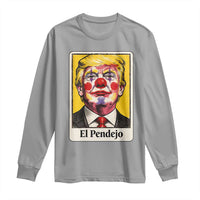 El Pendejo Clown Portrait Satire Long Sleeve Shirt Bold Political Humor Vintage Caricature